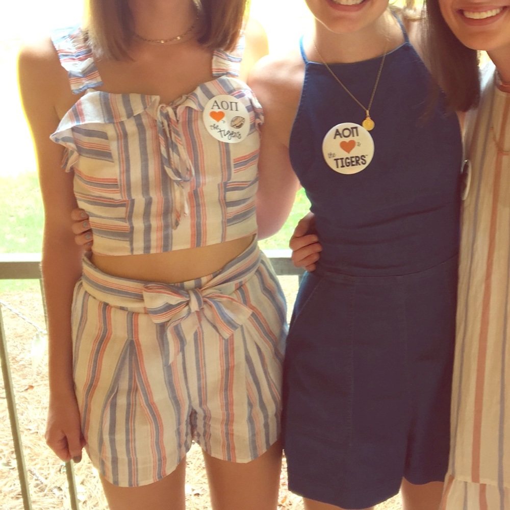 JOA Two Piece Set - Crop Top & High Waisted Shorts